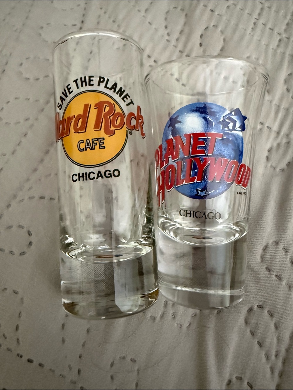 Chicago Shot Glass Bundle Hard Rock and Planet Hollywood